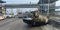 На левом берегу Улан-Удэ перевернулась иномарка - ГТРК Бурятия
