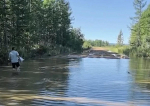 Участок трассы в районе Бурятии по колено залило водой